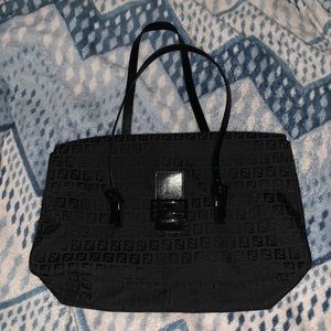 A black Fendi tote bag